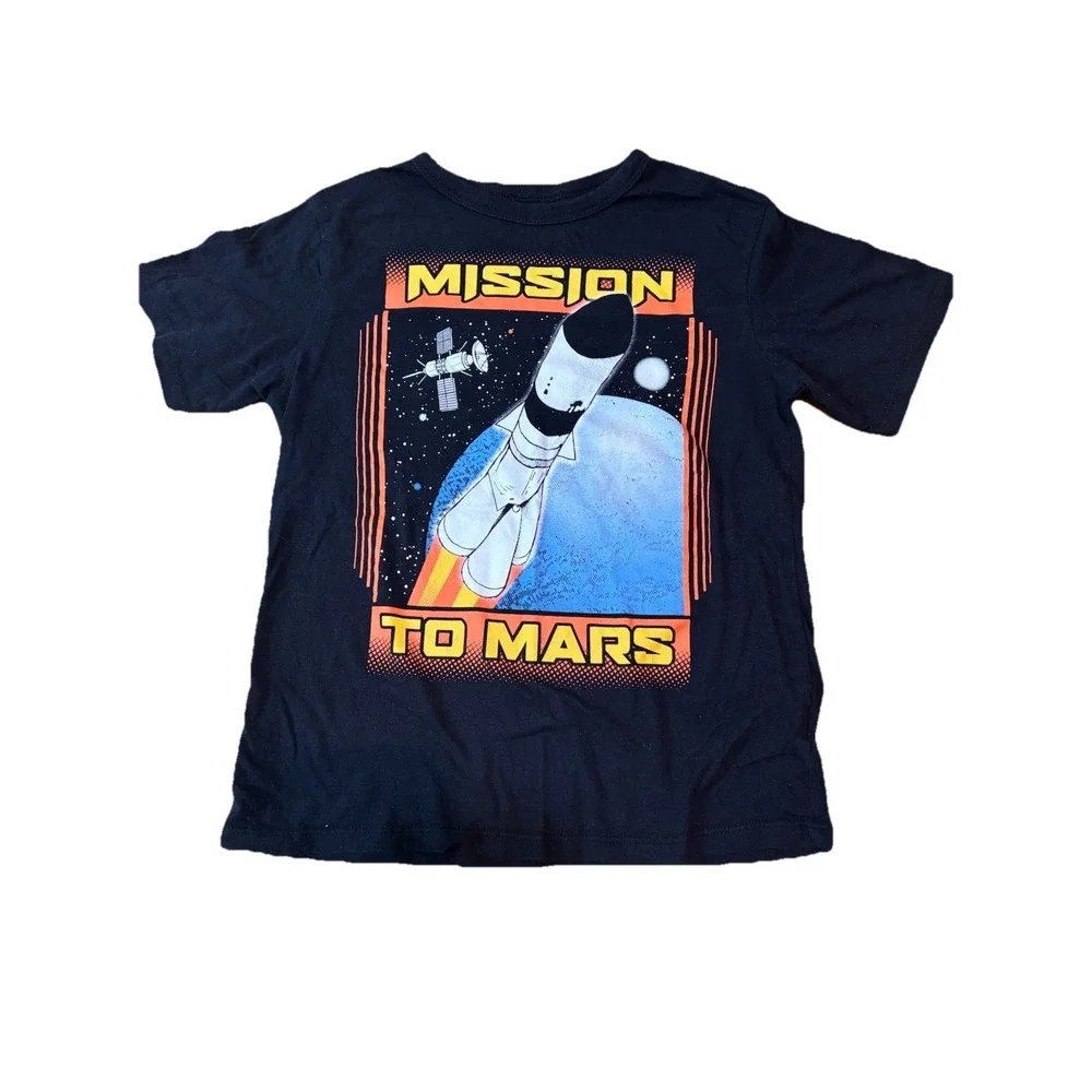 Mission to Mars Children's Tshirt Black Unisex Size M 7/8 Short Sleeve